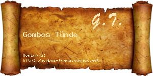 Gombos Tünde névjegykártya